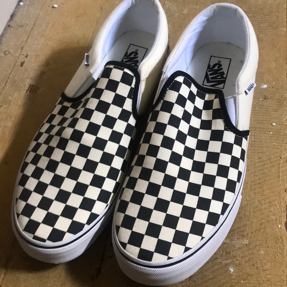 Vans checkerboard slip ons